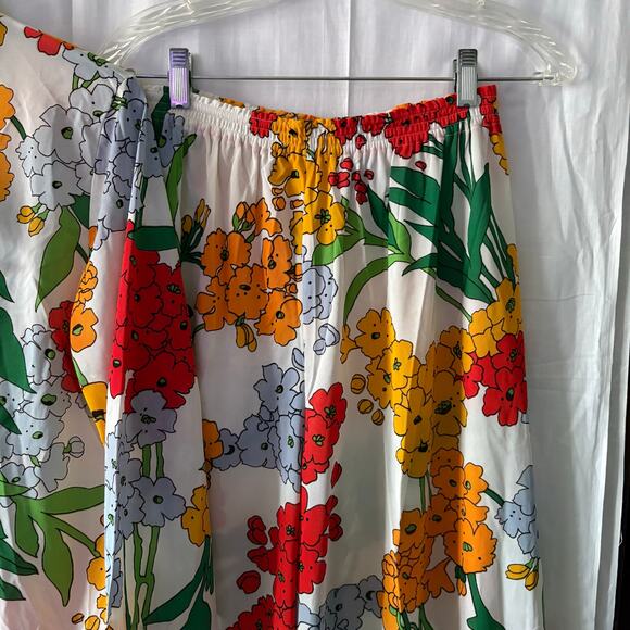 Montgomery Ward Vintage 60s 70s Retro Mod MCM Top Pants Set Wide Leg Floral 14 - Picture 9 of 10